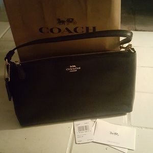 Coach Large Pebble Leather Wristlet